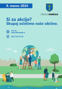 Read more about the article Si za akcijo, skupaj očistimo našo občino. Sobota 9. marec od 9.00 ure naprej!
